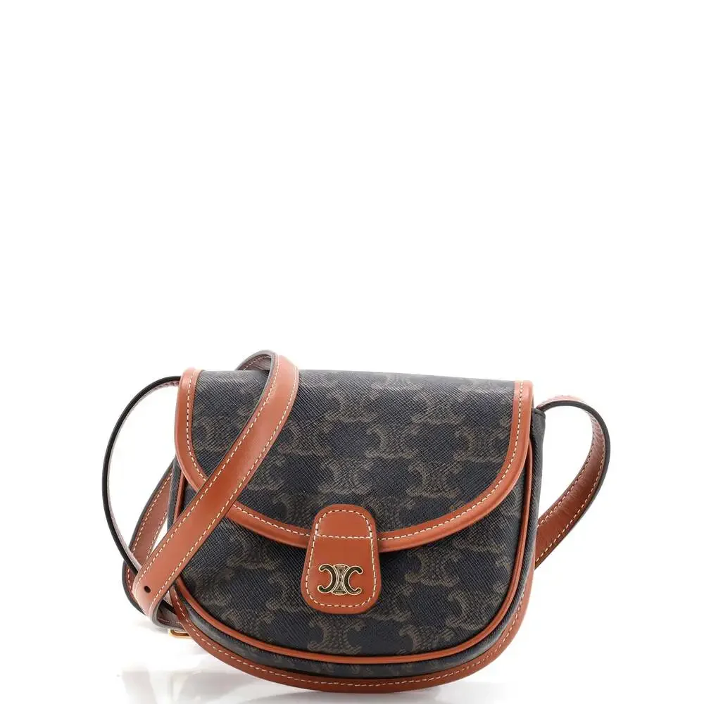 Celine Besace Flap Bag Triomphe Coated #270518C12B - Picture 1 of 7
